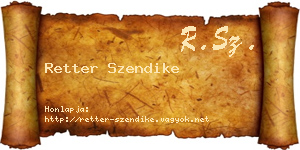 Retter Szendike névjegykártya